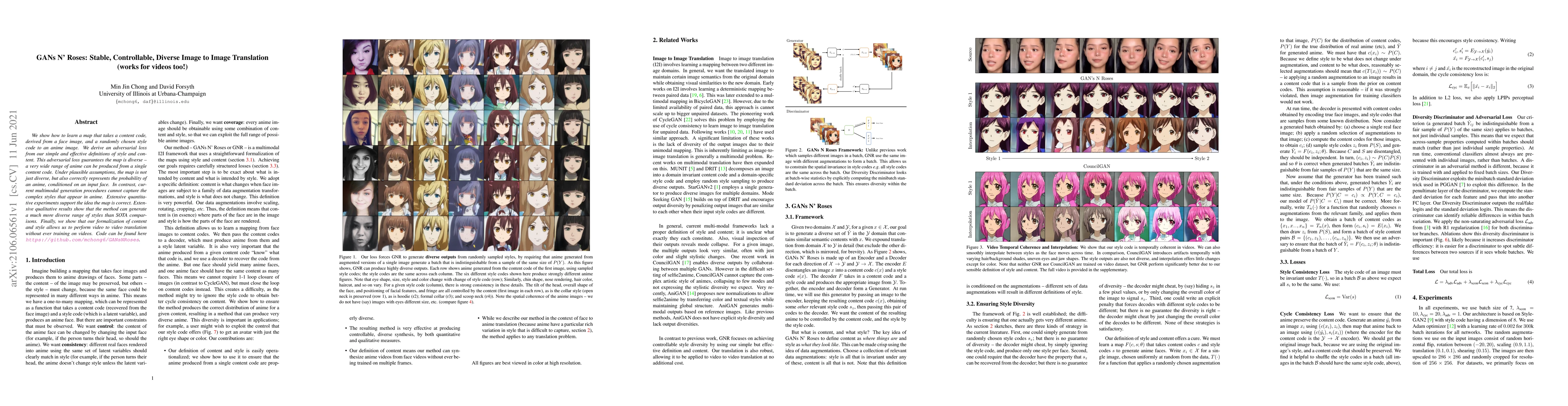 Thumbnail for GANs N' Roses: Stable, Controllable, Diverse Image to Image Translation
  (works for videos too!)