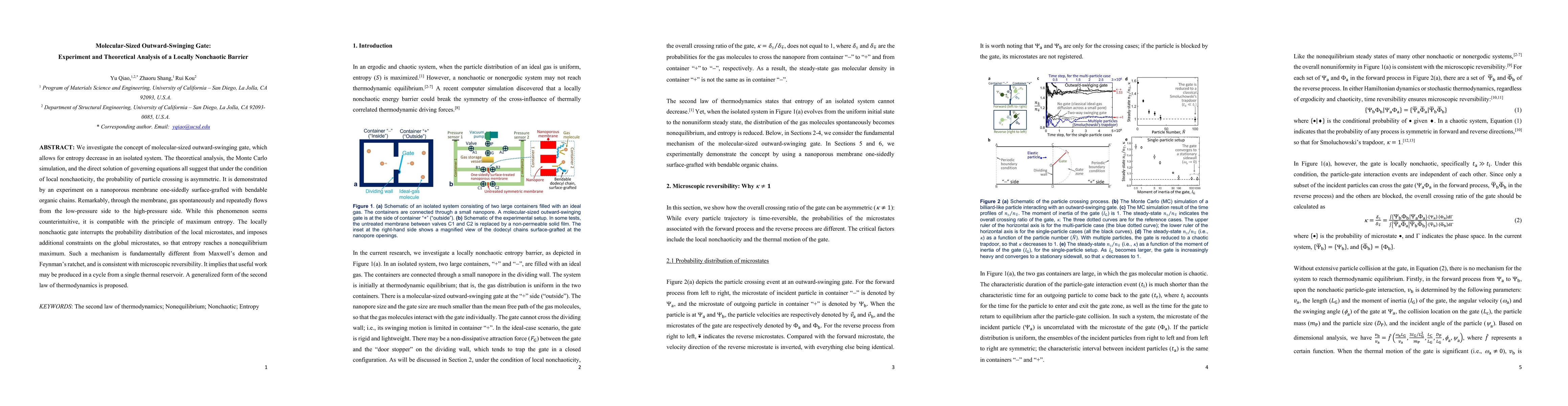 Thumbnail for Molecular-Sized Outward-Swinging Gate: Experiment and Theoretical
  Analysis of a Locally Nonchaotic Barrier