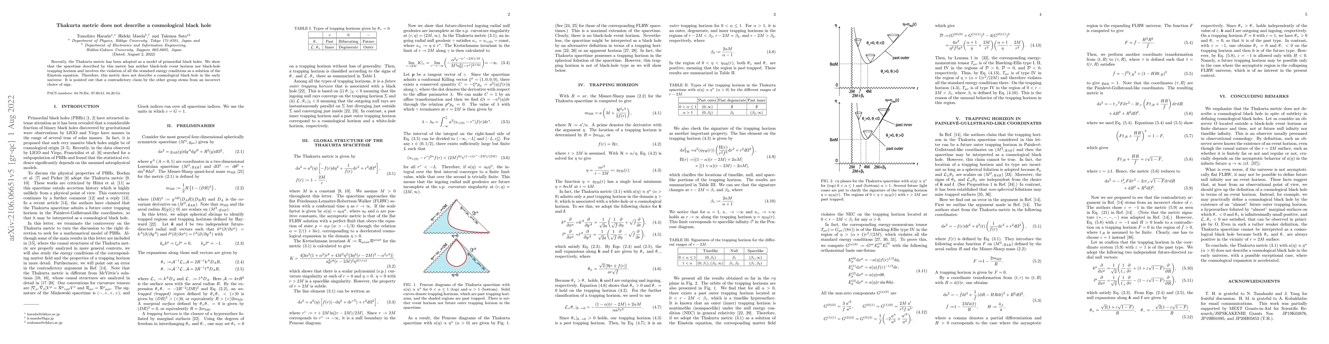 Thumbnail for Thakurta metric does not describe a cosmological black hole
