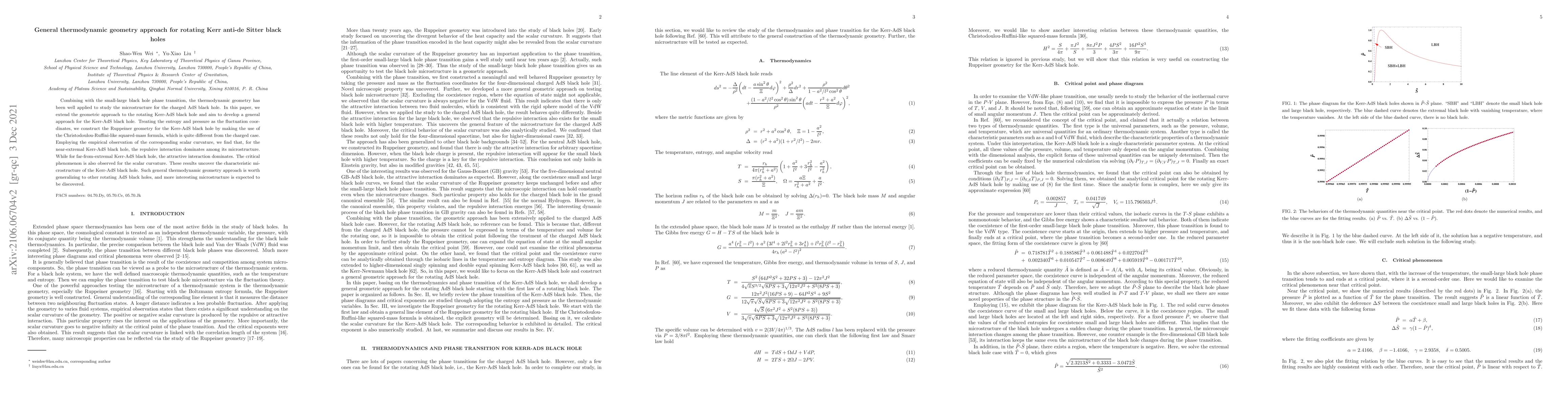 Thumbnail for General thermodynamic geometry approach for rotating Kerr anti-de Sitter
  black holes
