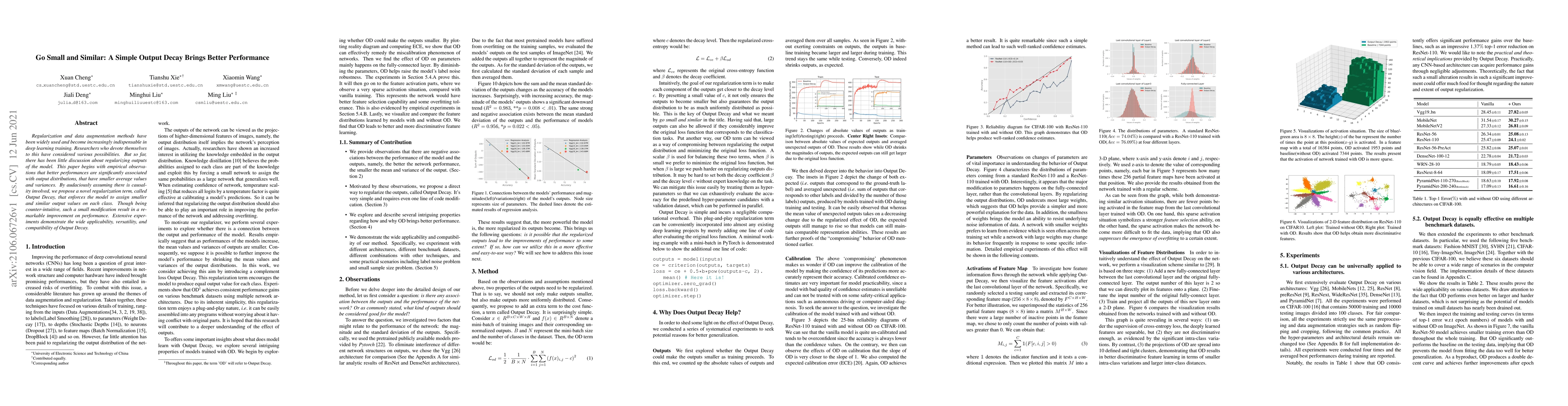 Thumbnail for Go Small and Similar: A Simple Output Decay Brings Better Performance