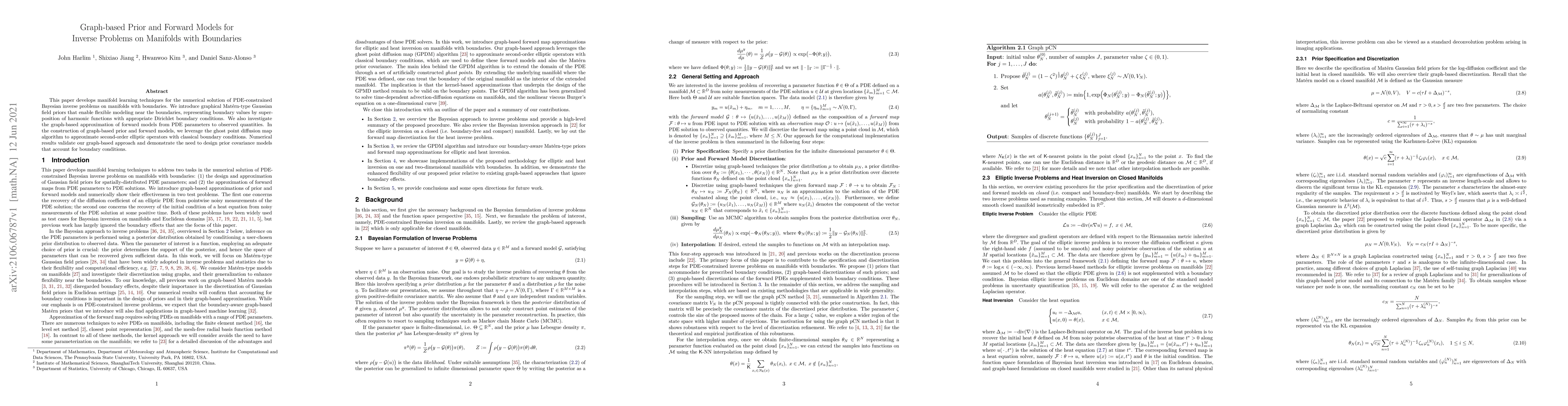 Thumbnail for Graph-based Prior and Forward Models for Inverse Problems on Manifolds
  with Boundaries