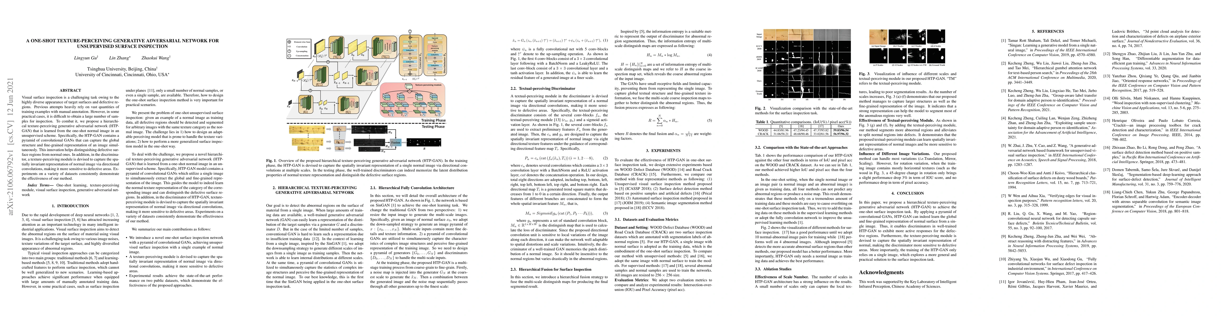 Thumbnail for A One-Shot Texture-Perceiving Generative Adversarial Network for
  Unsupervised Surface Inspection