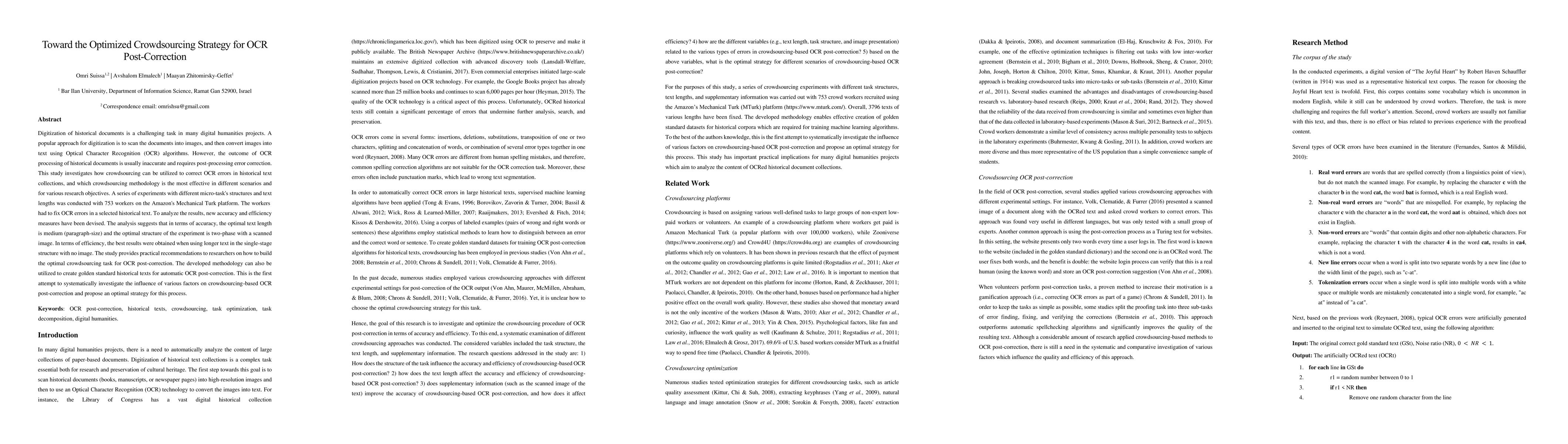 Thumbnail for Toward the Optimized Crowdsourcing Strategy for OCR Post-Correction