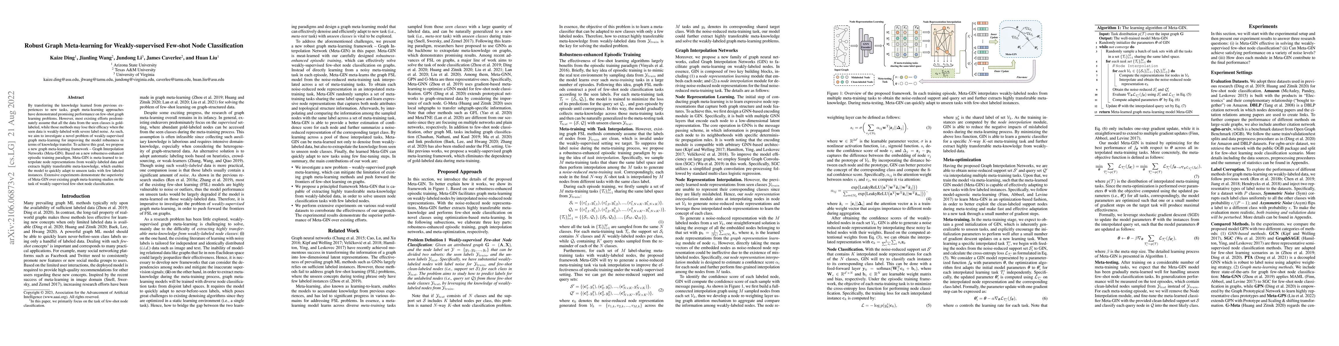 Thumbnail for Robust Graph Meta-learning for Weakly-supervised Few-shot Node
  Classification
