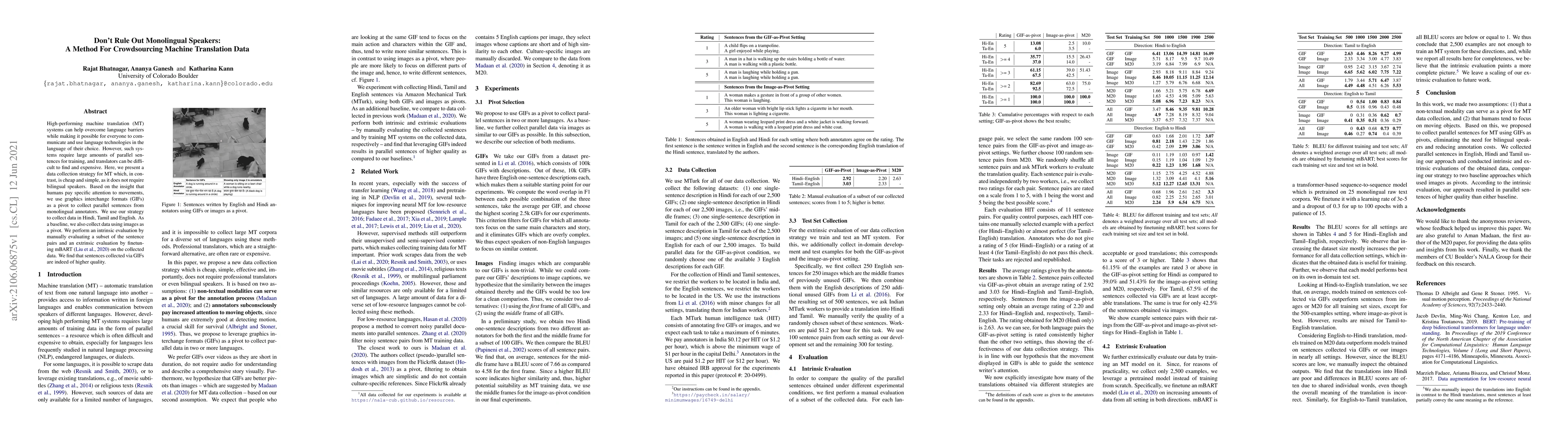Thumbnail for Don't Rule Out Monolingual Speakers: A Method For Crowdsourcing Machine
  Translation Data