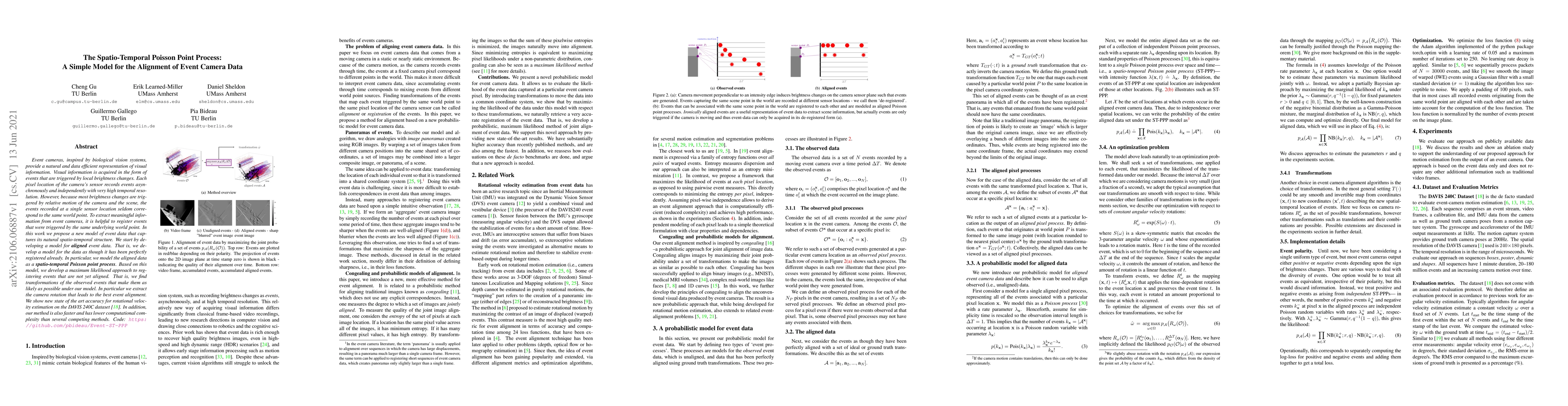 Thumbnail for The Spatio-Temporal Poisson Point Process: A Simple Model for the
  Alignment of Event Camera Data