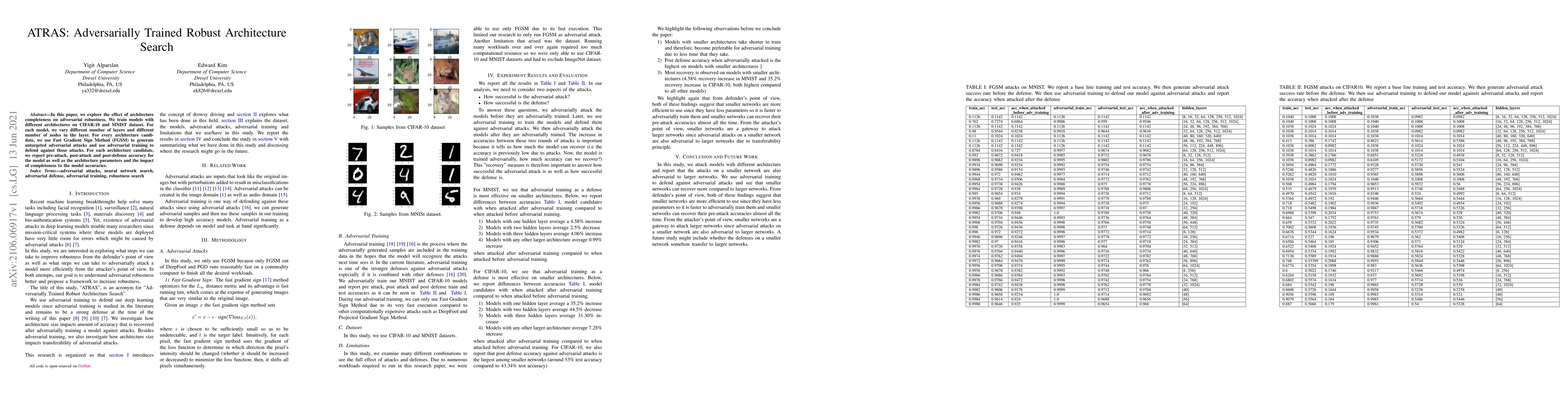 Thumbnail for ATRAS: Adversarially Trained Robust Architecture Search