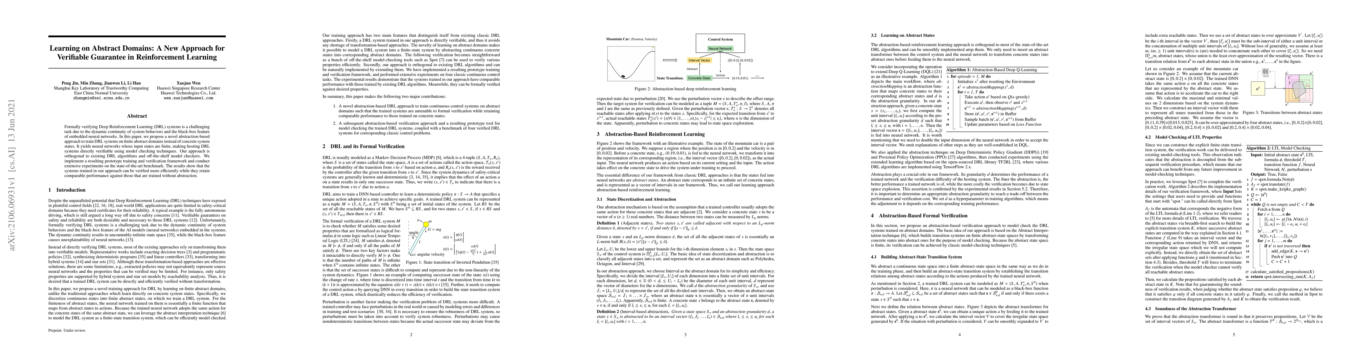 Thumbnail for Learning on Abstract Domains: A New Approach for Verifiable Guarantee in
  Reinforcement Learning