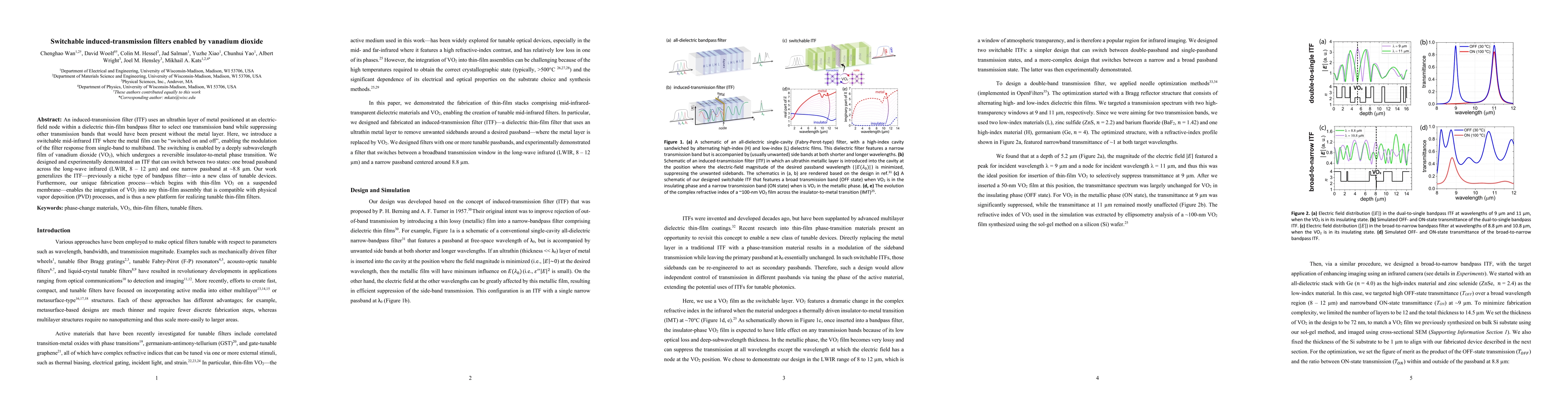Thumbnail for Switchable induced-transmission filters enabled by vanadium dioxide