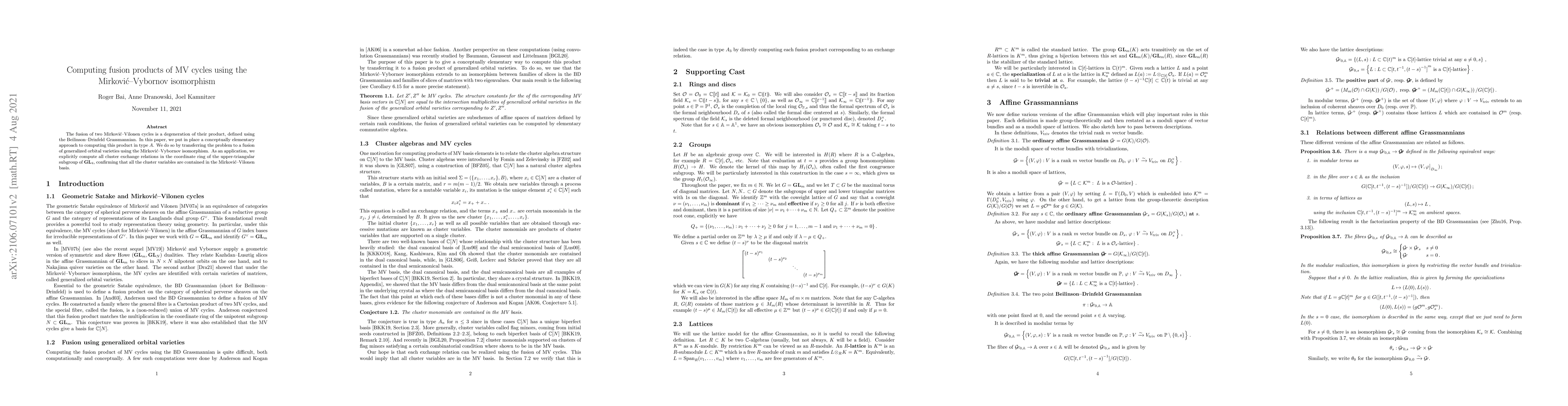 Thumbnail for Computing fusion products of MV cycles using the Mirkovic-Vybornov
  isomorphism