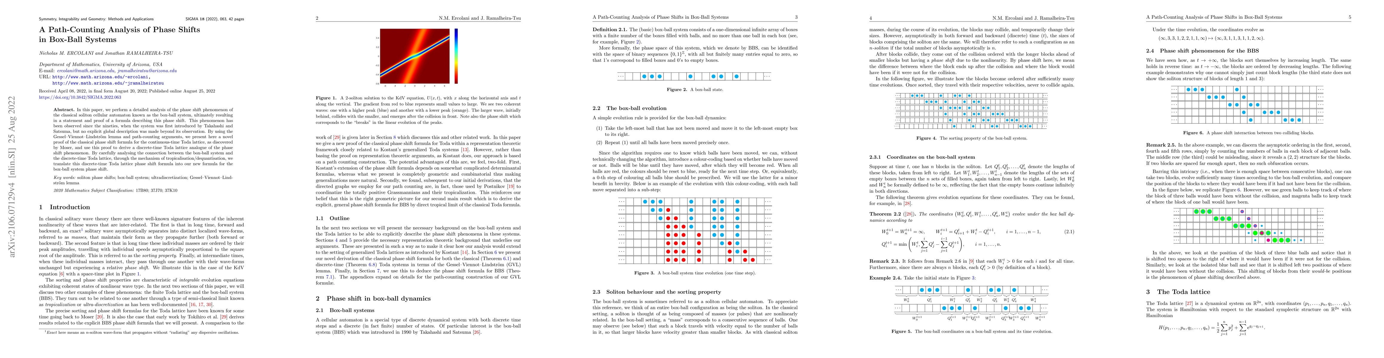 Thumbnail for A Path-Counting Analysis of Phase Shifts in Box-Ball Systems