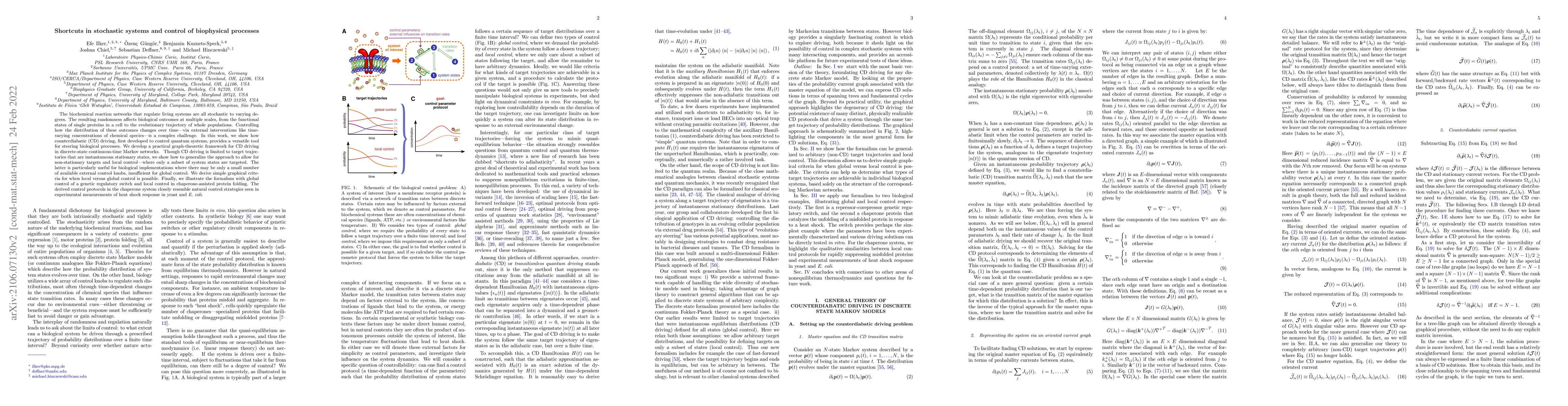 Thumbnail for Shortcuts in stochastic systems and control of biophysical processes