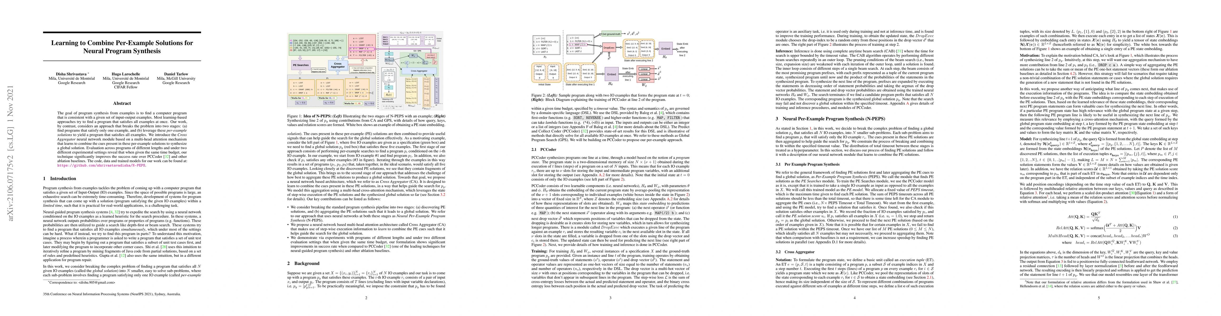 Thumbnail for Learning to Combine Per-Example Solutions for Neural Program Synthesis