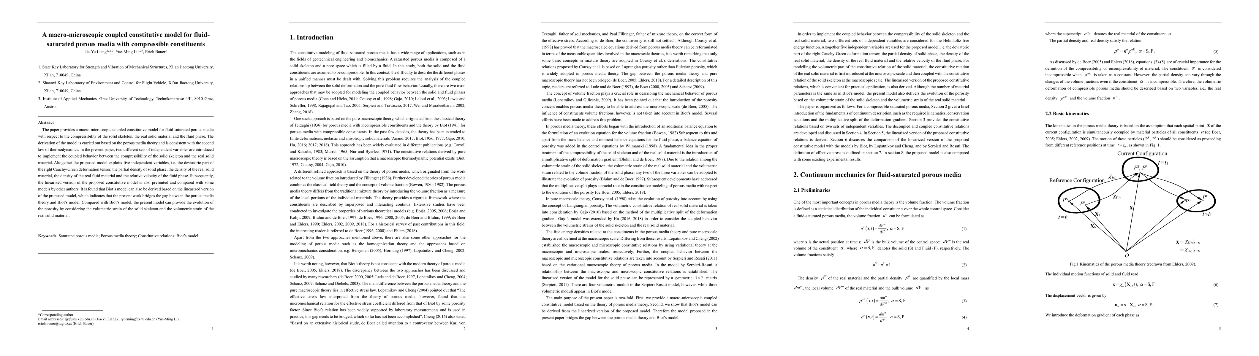 Thumbnail for A macro-microscopic coupled constitutive model for fluid-saturated
  porous media with compressible constituents