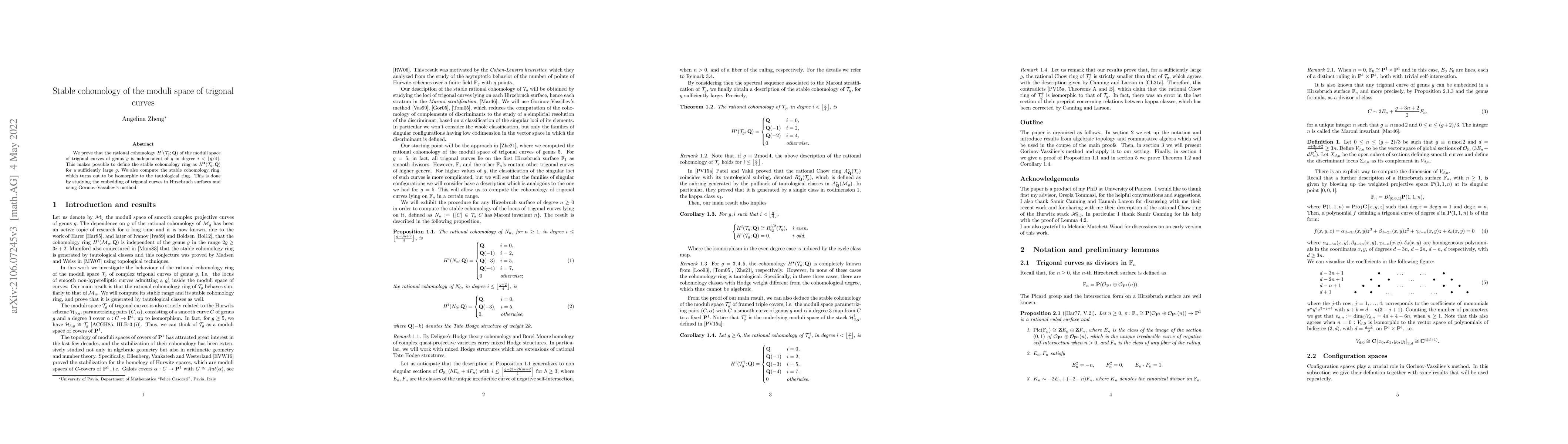 Thumbnail for Stable cohomology of the moduli space of trigonal curves