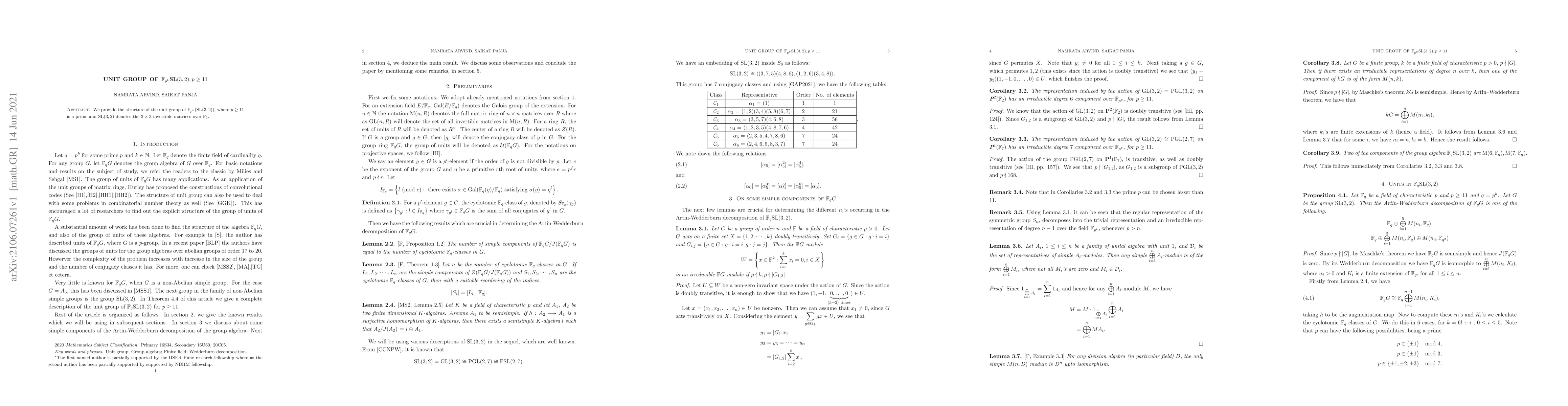 Thumbnail for Unit group of $\f_{p^k}\SL(3,2),p\geq 11$