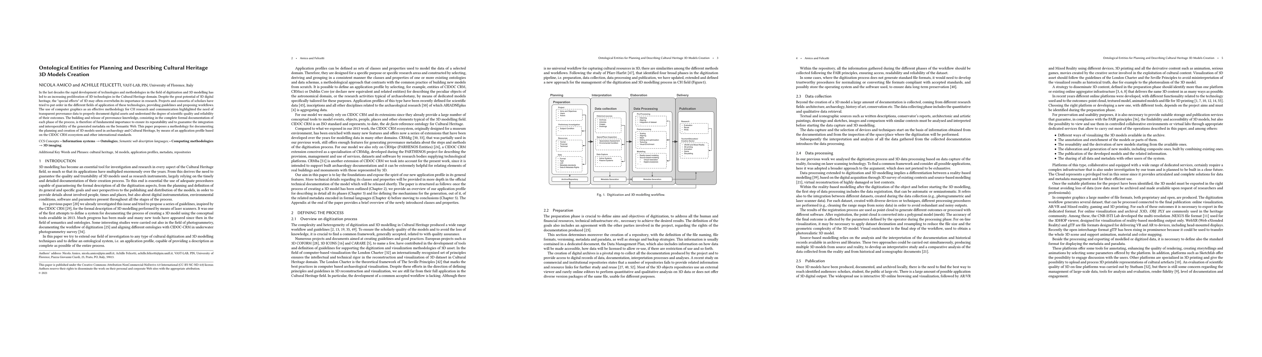 Thumbnail for Ontological Entities for Planning and Describing Cultural Heritage 3D
  Models Creation
