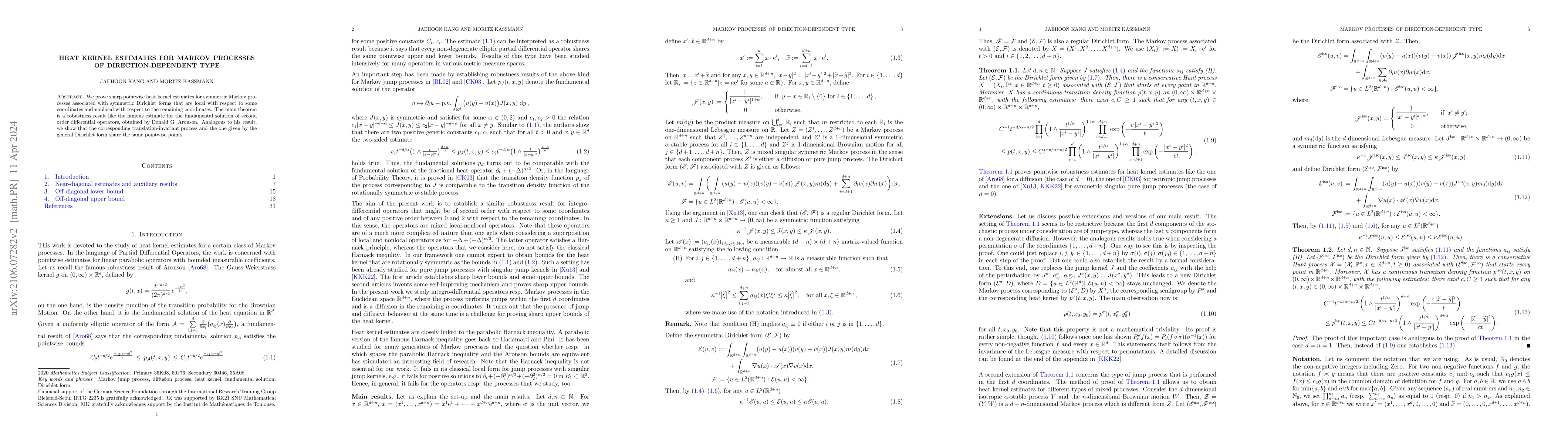 Thumbnail for Heat kernel estimates for Markov processes of direction-dependent type