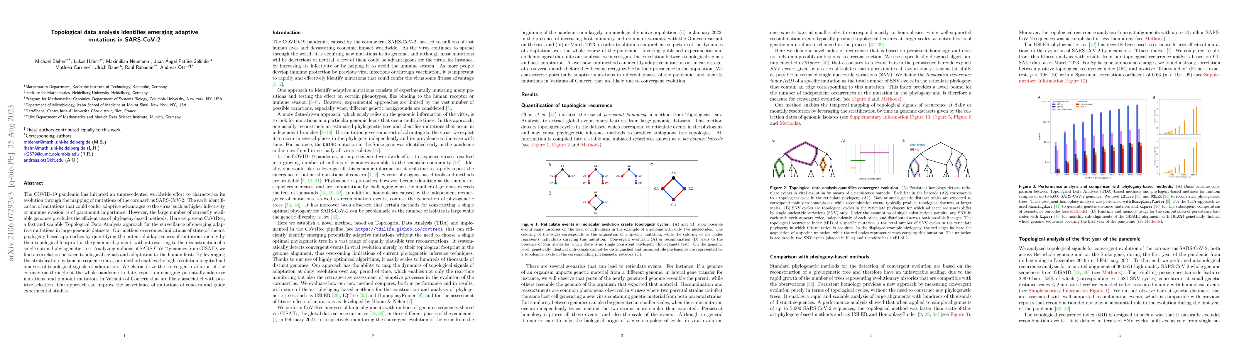 Thumbnail for Topological data analysis identifies emerging adaptive mutations in
  SARS-CoV-2