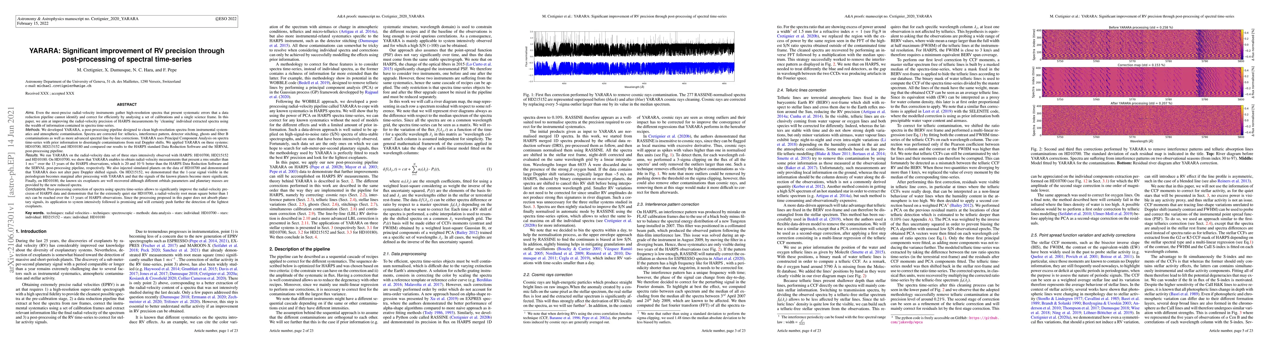 Thumbnail for YARARA: Significant improvement of RV precision through post-processing
  of spectral time-series