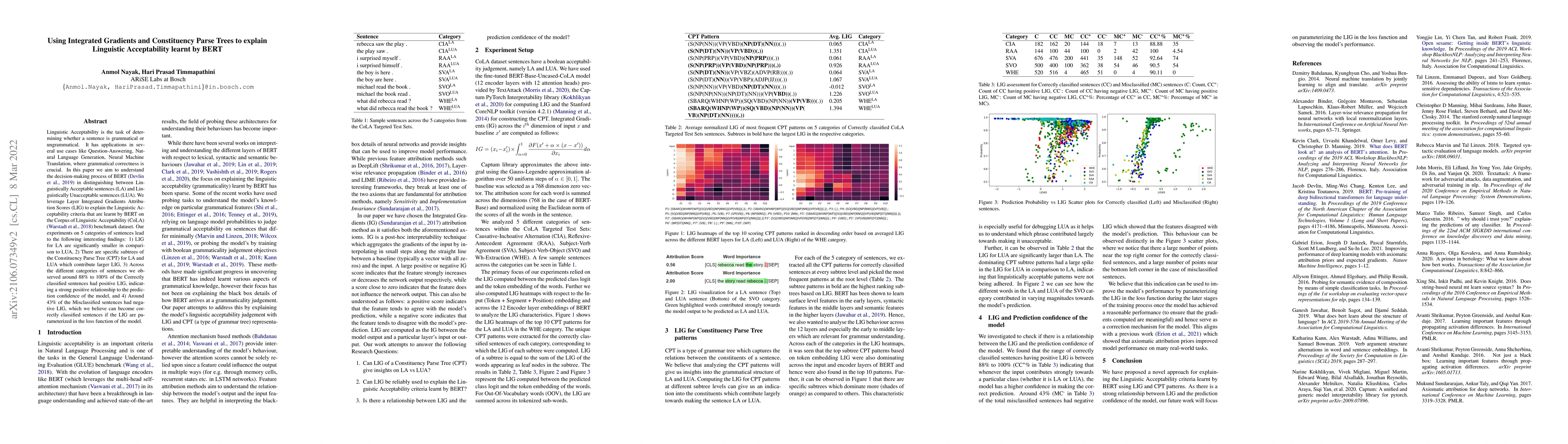 Thumbnail for Using Integrated Gradients and Constituency Parse Trees to explain
  Linguistic Acceptability learnt by BERT