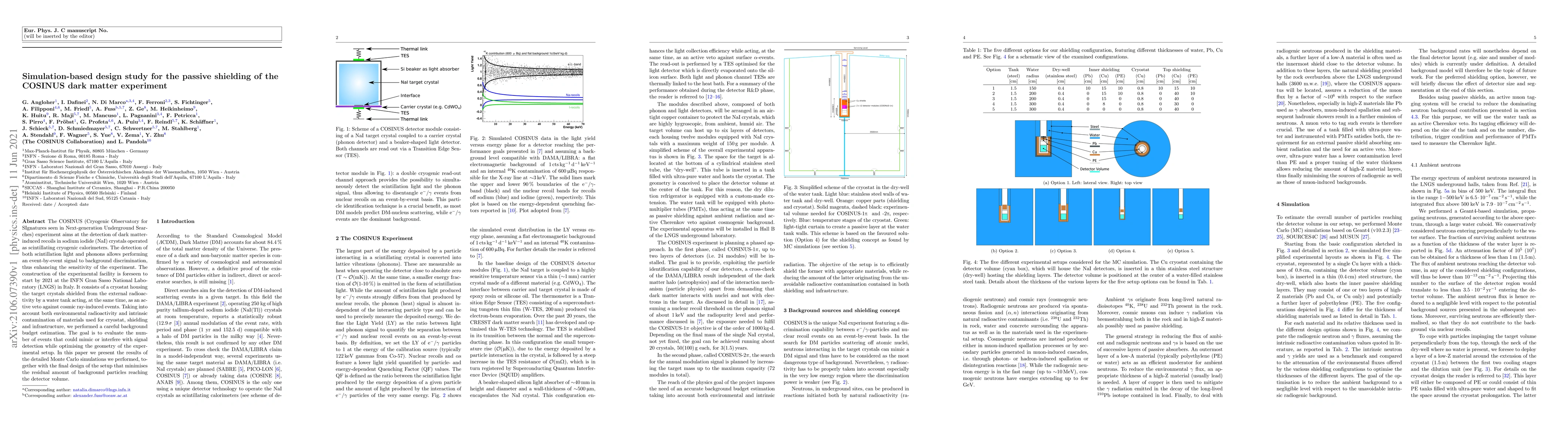 Thumbnail for Simulation-based design study for the passive shielding of the COSINUS
  dark matter experiment
