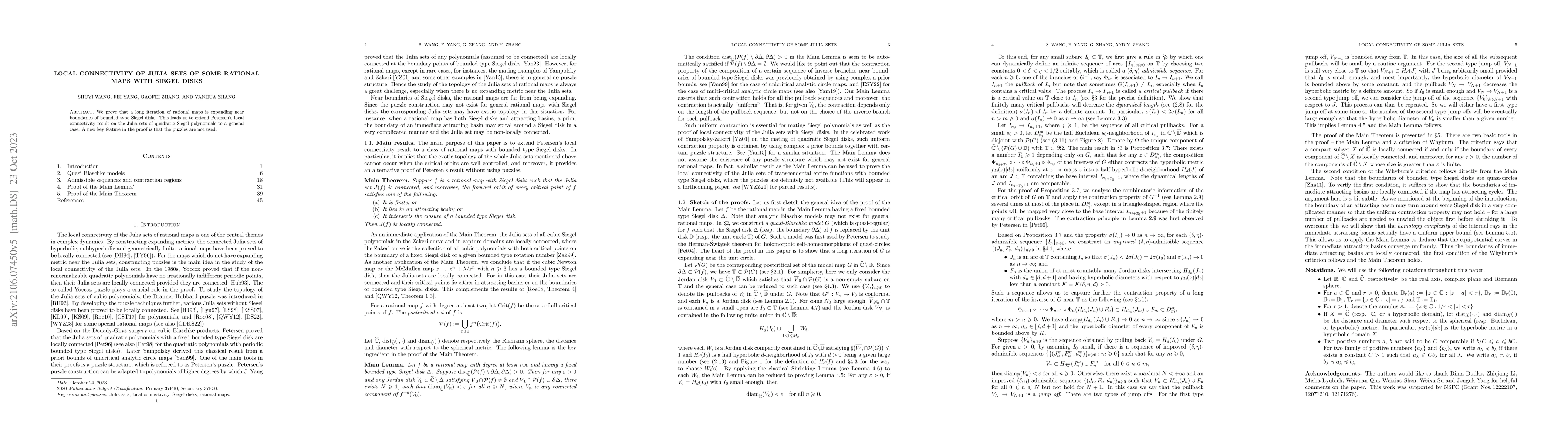 Thumbnail for Local connectivity of Julia sets of some rational maps with Siegel disks