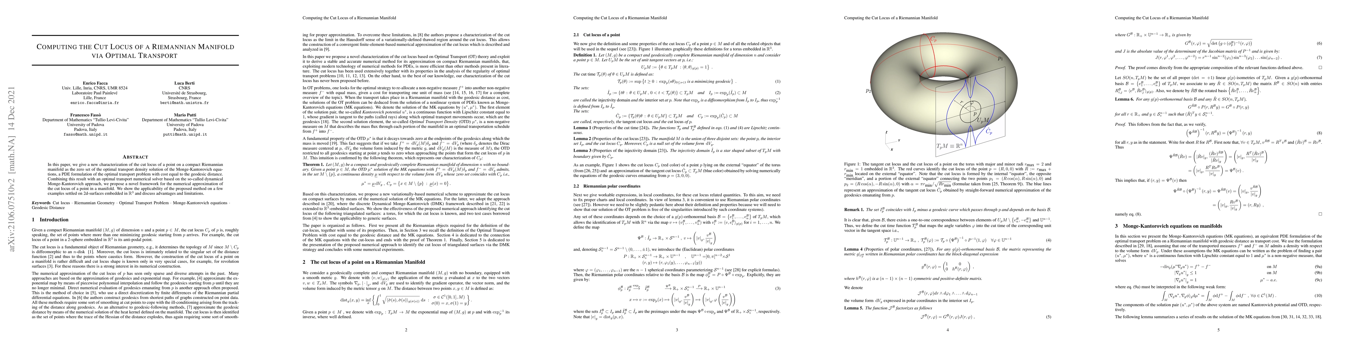 Thumbnail for Computing the Cut Locus of a Riemannian Manifold via Optimal Transport