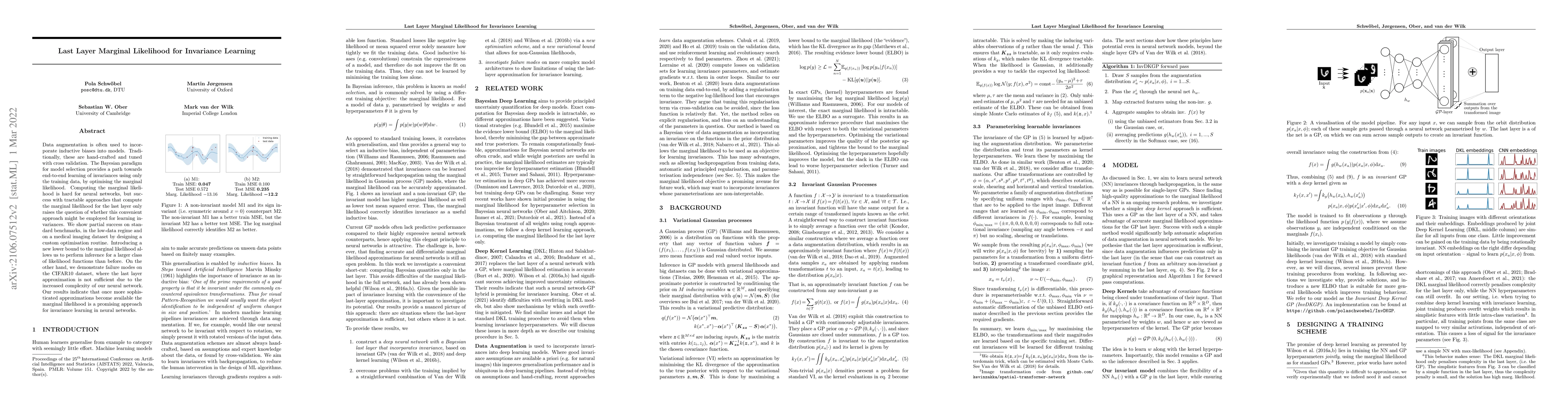 Thumbnail for Last Layer Marginal Likelihood for Invariance Learning
