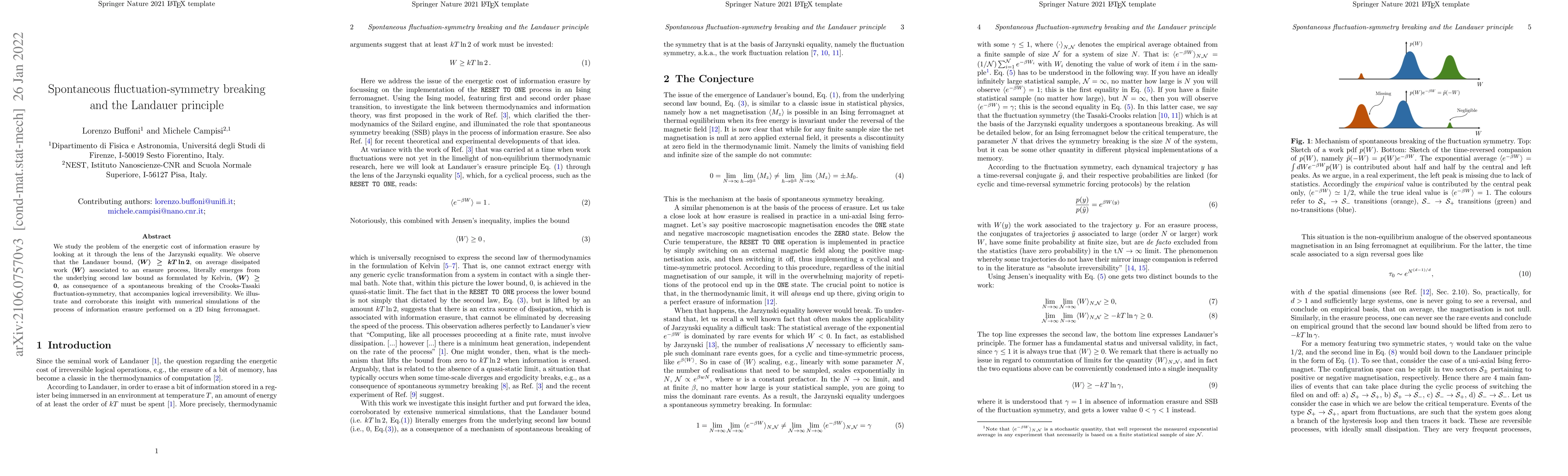 Thumbnail for Spontaneous fluctuation-symmetry breaking and the Landauer principle