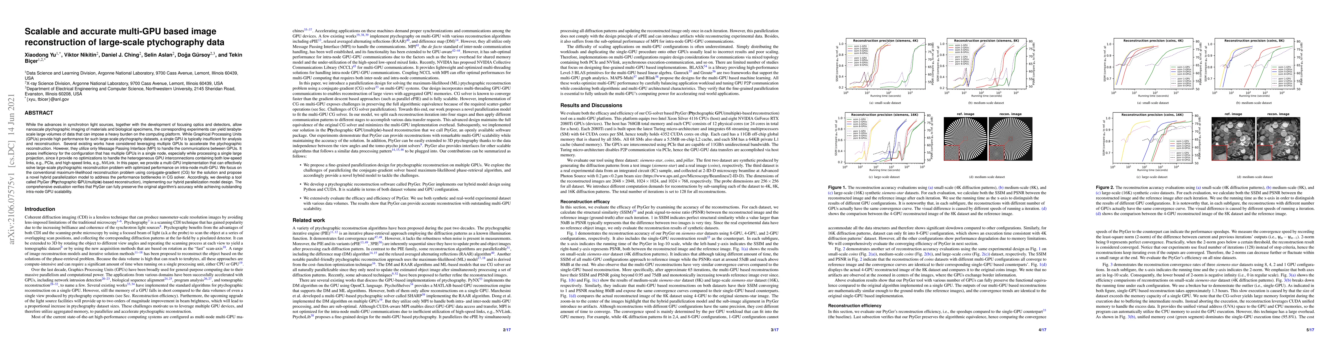 Thumbnail for Scalable and accurate multi-GPU based image reconstruction of
  large-scale ptychography data