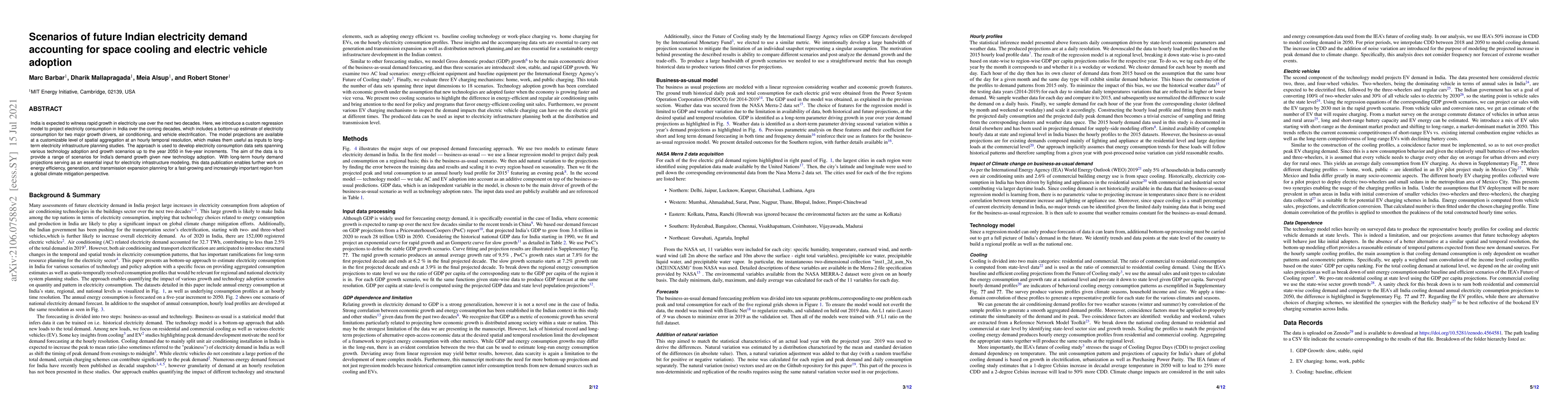 Thumbnail for Scenarios of future Indian electricity demand accounting for space
  cooling and electric vehicle adoption