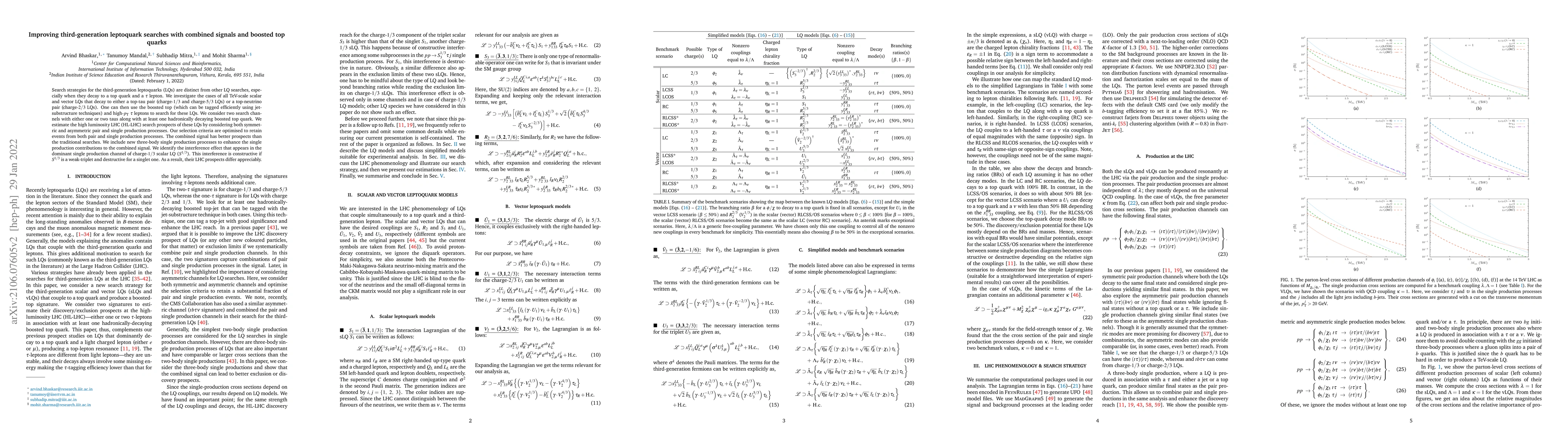 Thumbnail for Improving third-generation leptoquark searches with combined signals and
  boosted top