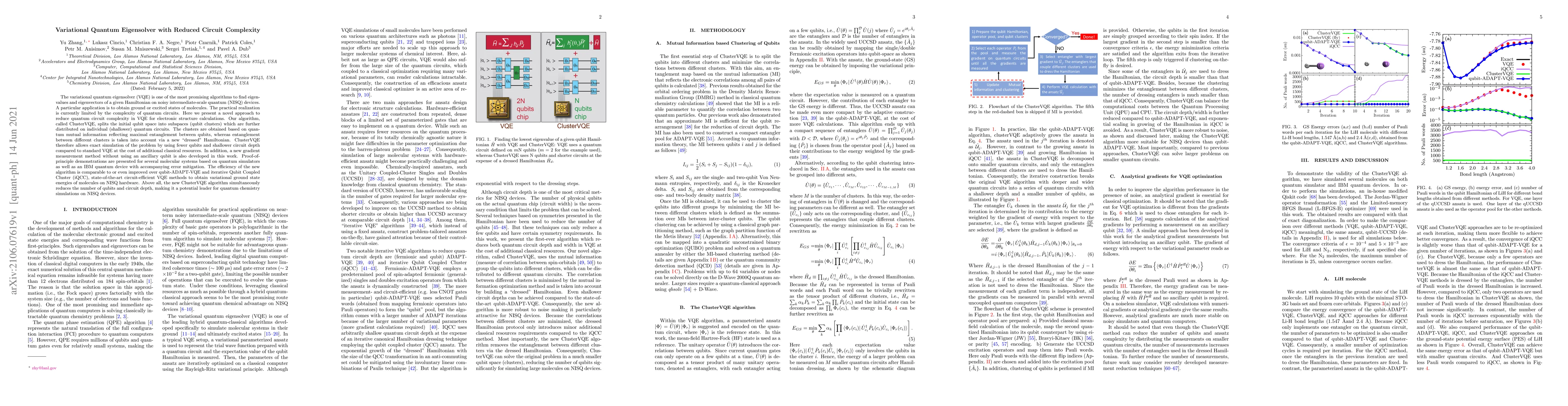Thumbnail for Variational Quantum Eigensolver with Reduced Circuit Complexity