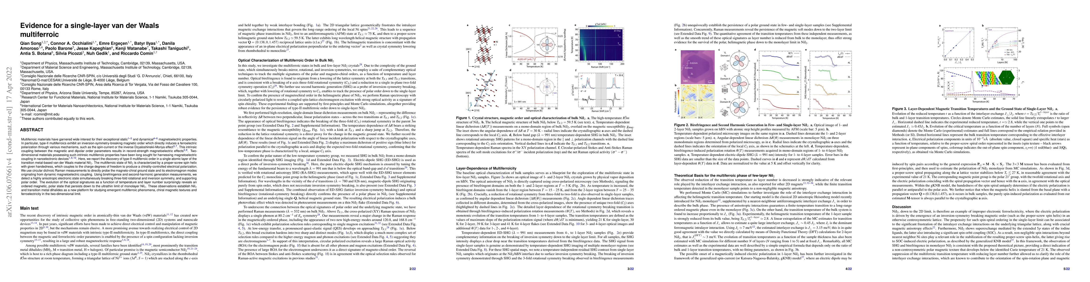Thumbnail for Evidence for a single-layer van der Waals multiferroic