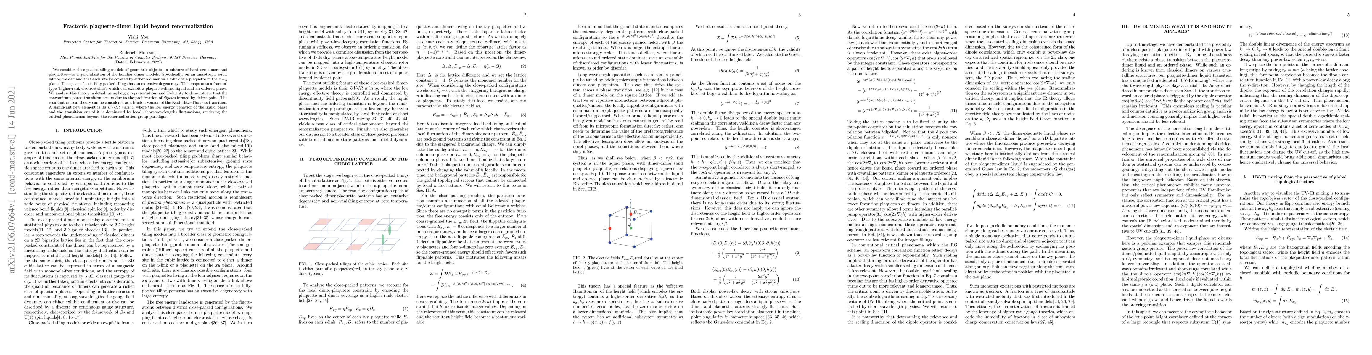 Thumbnail for Fractonic plaquette-dimer liquid beyond renormalization