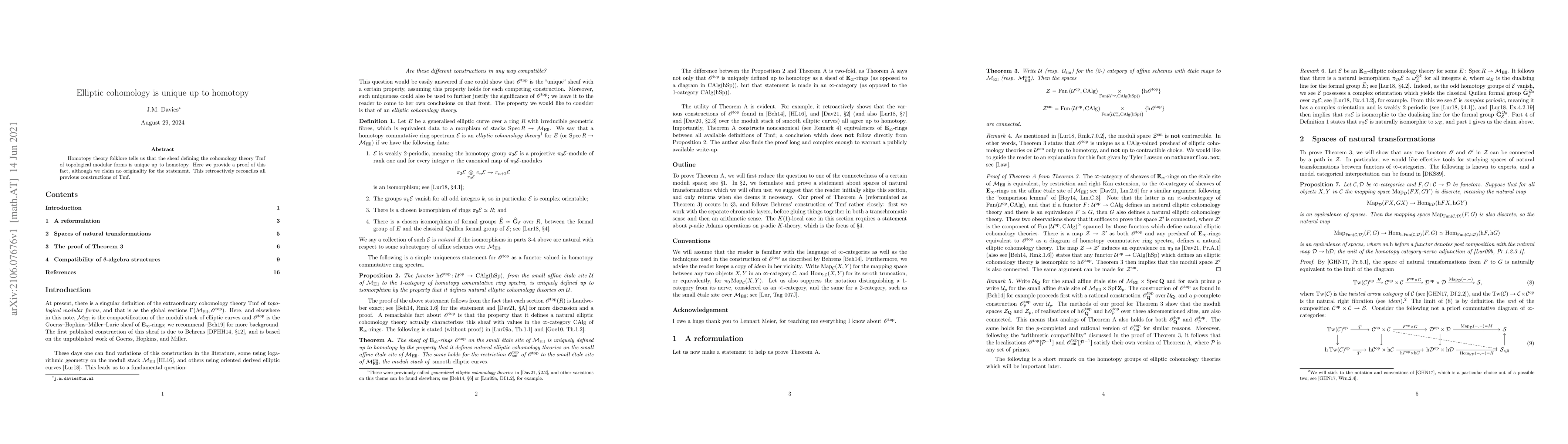 Thumbnail for Elliptic cohomology is unique up to homotopy