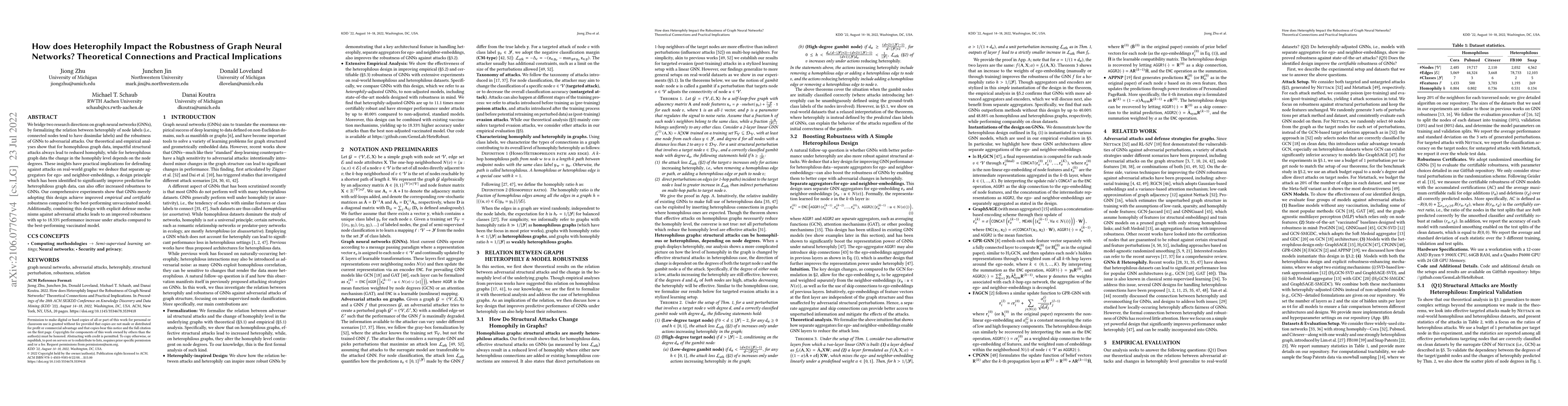 Thumbnail for How does Heterophily Impact the Robustness of Graph Neural Networks?
  Theoretical Connections and Practical Implications