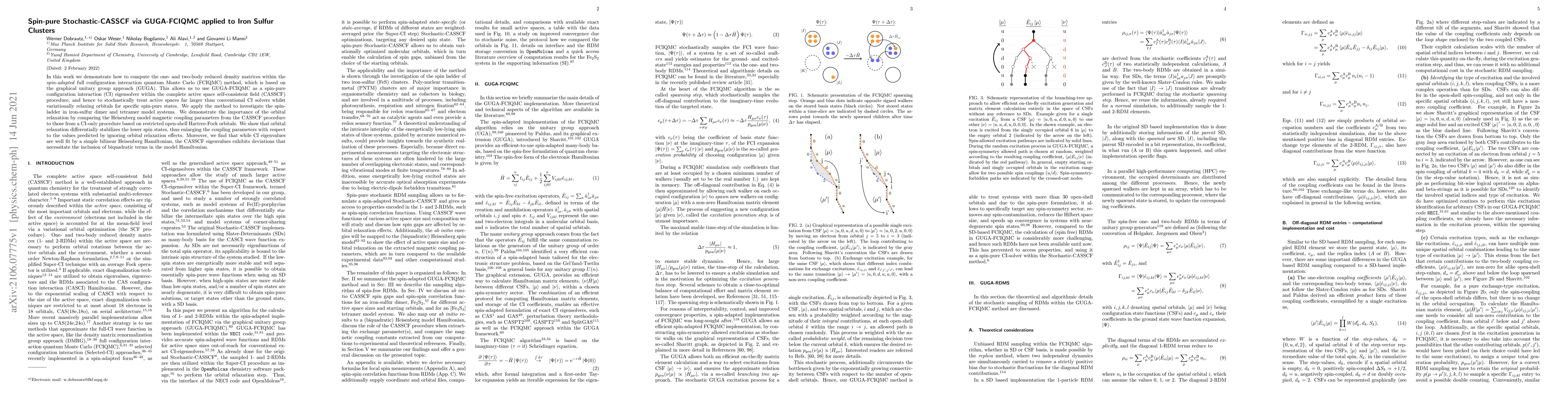 Thumbnail for Spin-pure Stochastic-CASSCF via GUGA-FCIQMC applied to Iron Sulfur
  Clusters
