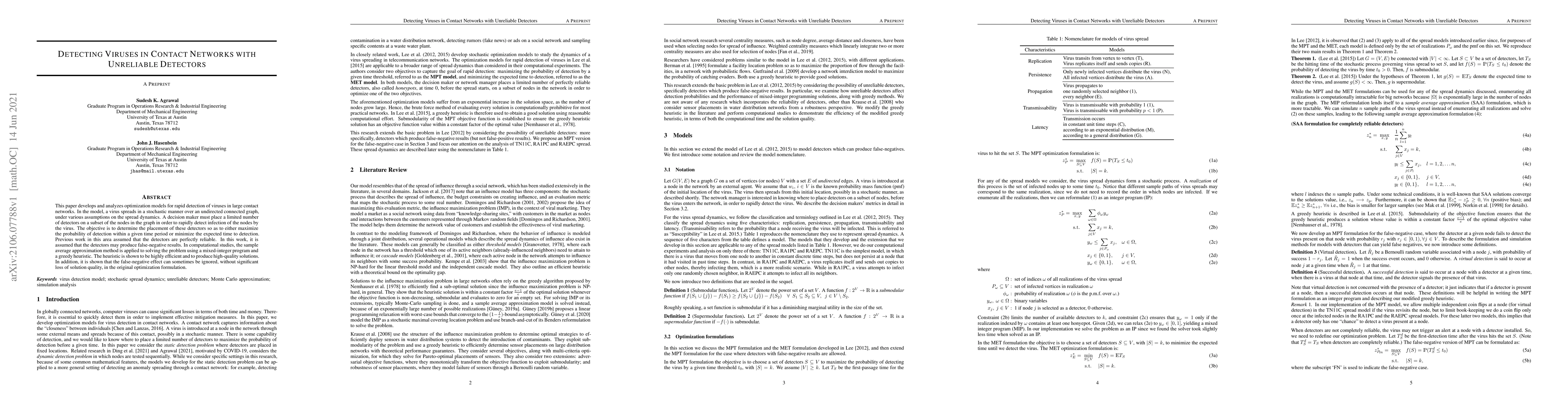Thumbnail for Detecting Viruses in Contact Networks with Unreliable Detectors