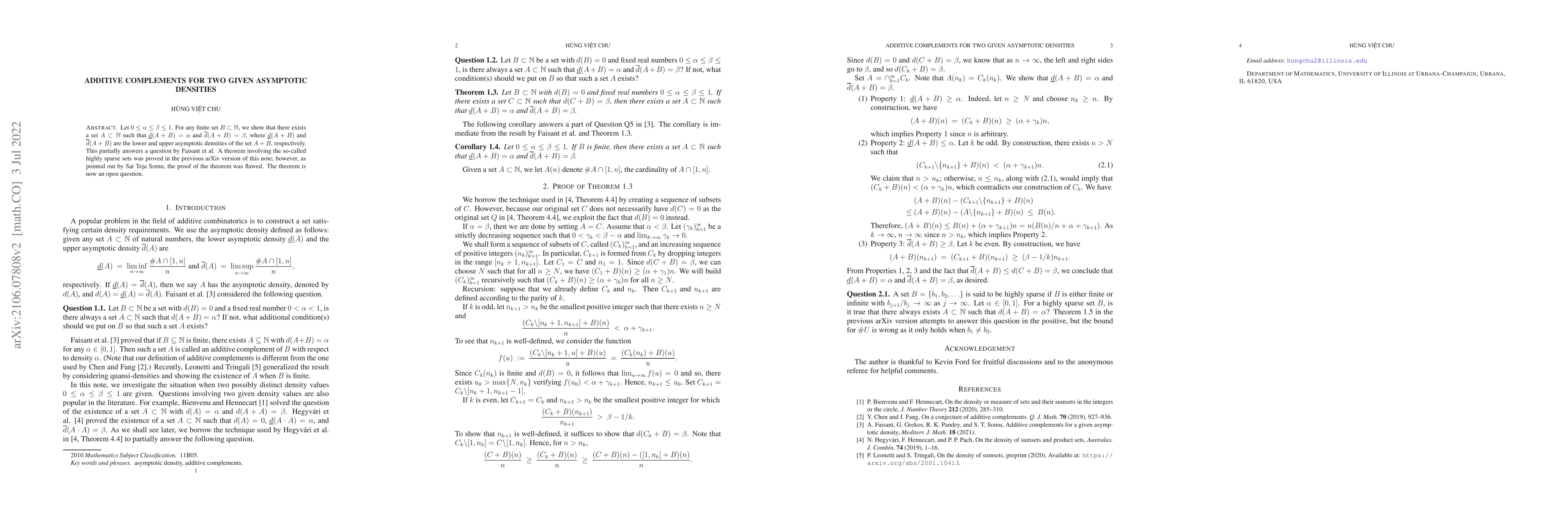 Thumbnail for Additive complements for two given asymptotic densities