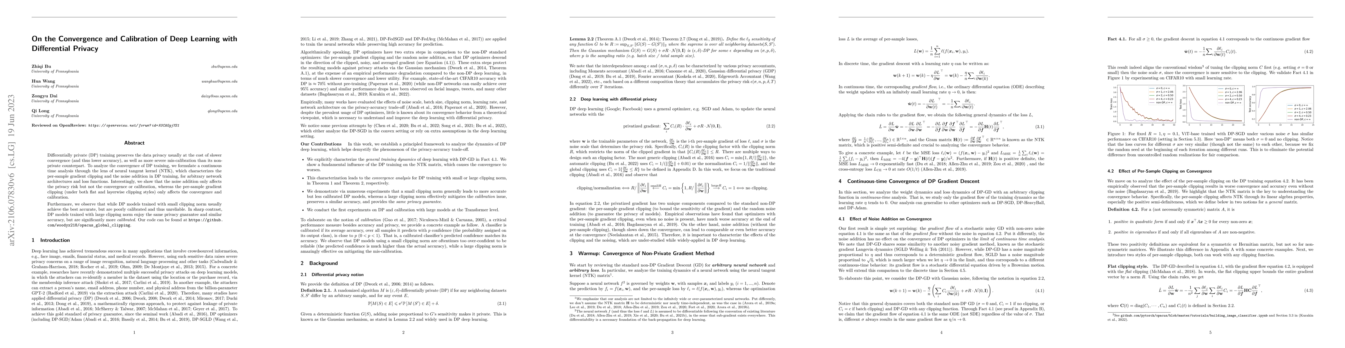 Thumbnail for On the Convergence and Calibration of Deep Learning with Differential
  Privacy