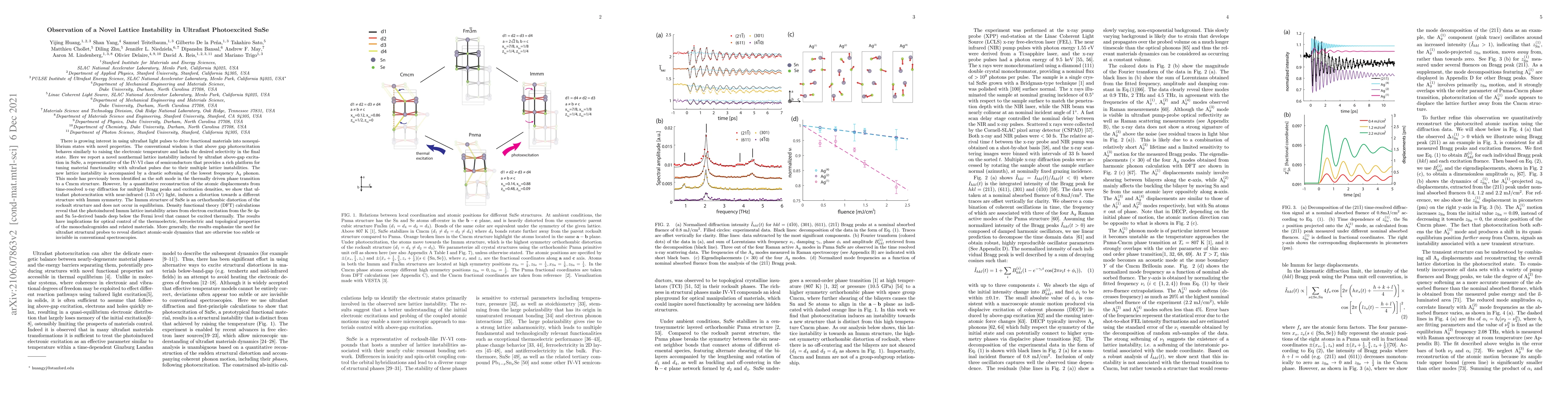 Thumbnail for Observation of a Novel Lattice Instability in Ultrafast Photoexcited
  SnSe