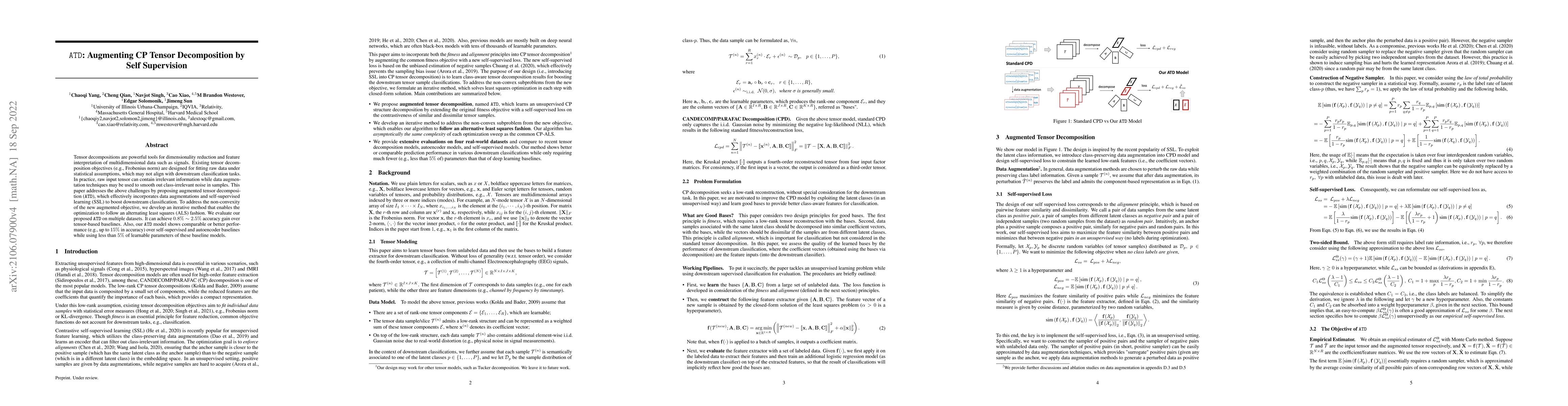 Thumbnail for ATD: Augmenting CP Tensor Decomposition by Self Supervision