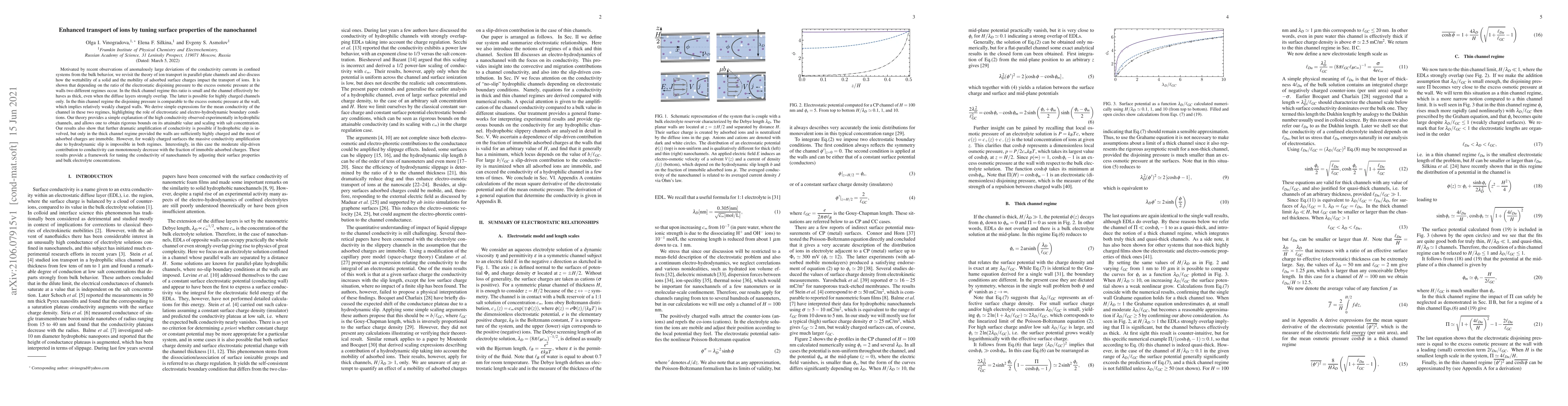 Thumbnail for Enhanced transport of ions by tuning surface properties of the
  nanochannel