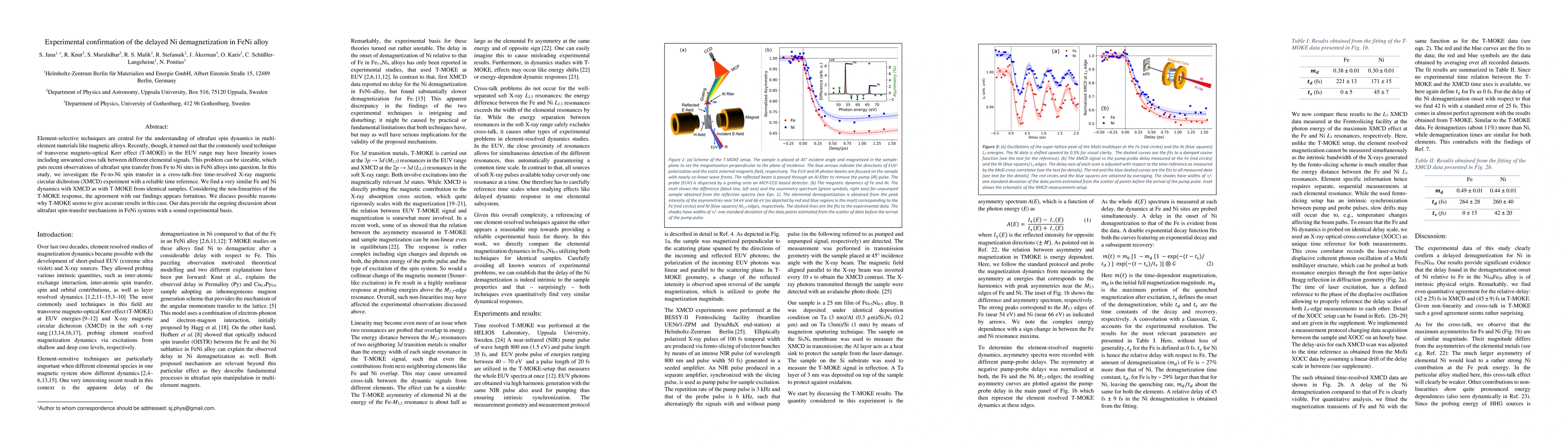 Thumbnail for Experimental confirmation of the delayed Ni demagnetization in FeNi
  alloy