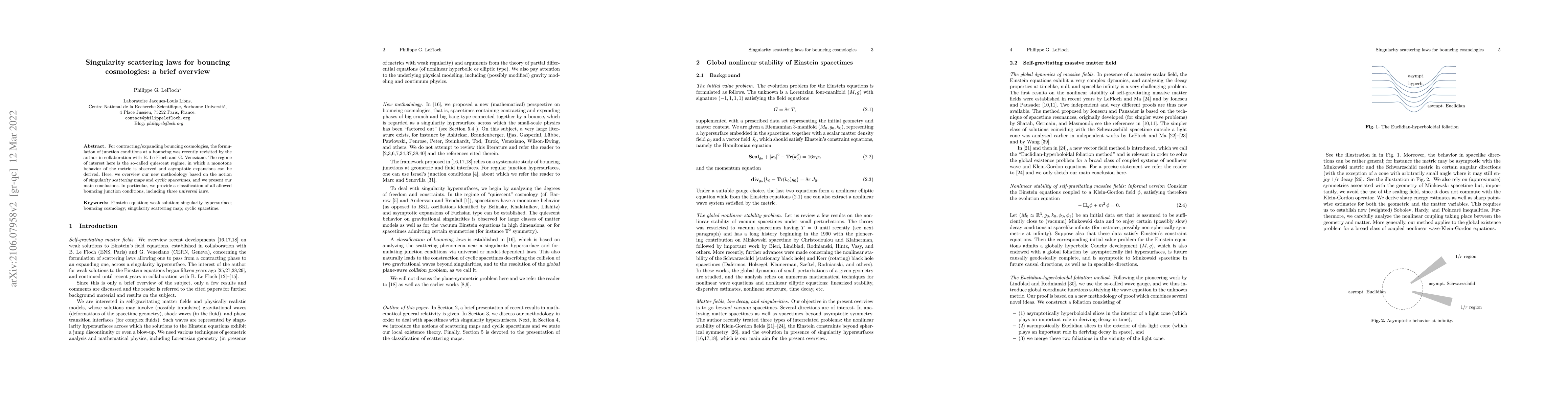 Thumbnail for Singularity scattering laws for bouncing cosmologies: a brief overview