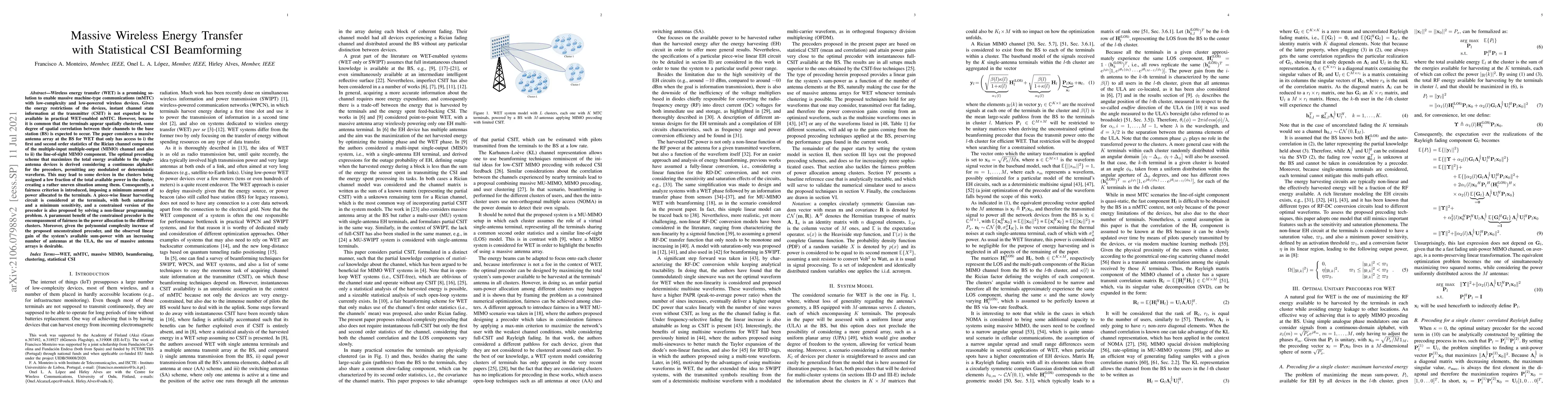 Thumbnail for Massive Wireless Energy Transfer with Statistical CSI Beamforming