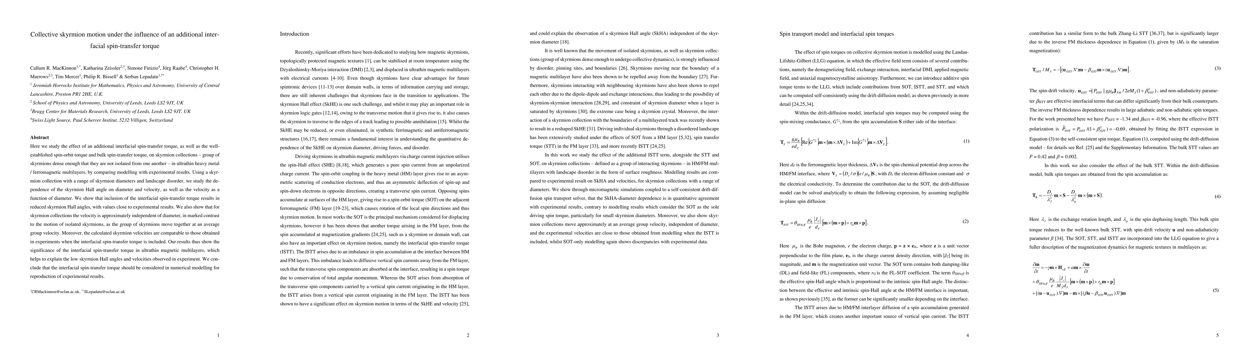 Thumbnail for Collective skyrmion motion under the influence of an additional
  interfacial spin-transfer torque